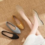 39 SIZE Women’s summer solid color pointed flat shoes casual breathable ladies hollow cloth shoes French style no tired shoes - Image 3