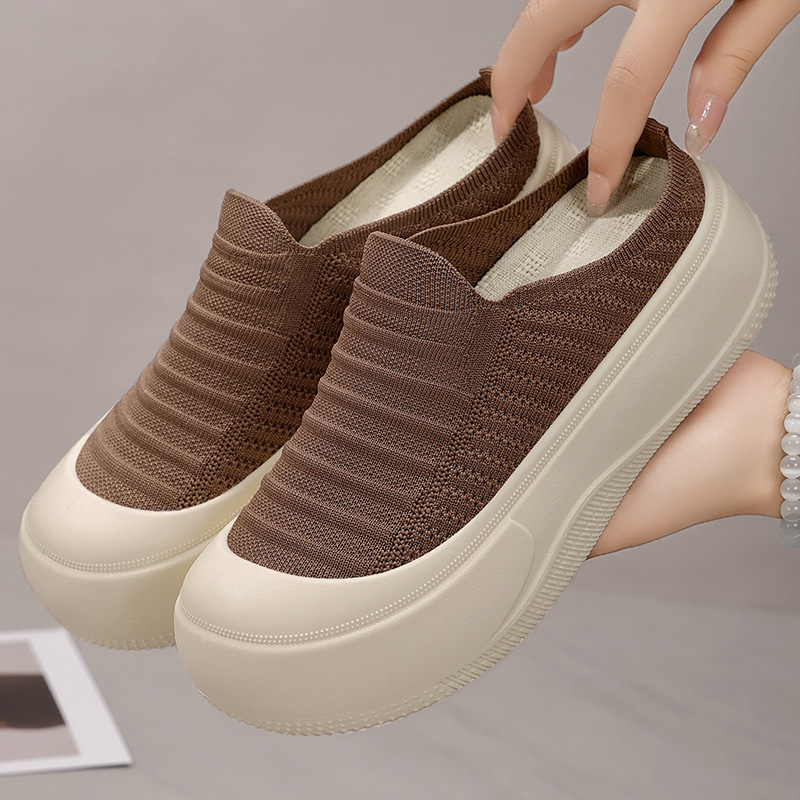 O1CN01jC5qyY1fbxe8ikVRb_!!2211408924026-0-cib 37-41 SIZE BROWN shallow-mouth height-increasing shoes, simple soft-soled half-support - Image 1