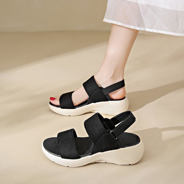 O1CN01kgsgHX1nfddopx74m_!!2675725117-0-cib 41 SIZE new summer soft-soled large-size beach shoes simple Velcro women’s shoes - Image 1