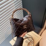New Quilted Chain Bag, Fragrant Twist Handle Bag, Trendy Women's Bag, Shoulder Crossbody Bag, Oil Wax Leather Retro Bucket Bag - Image 5