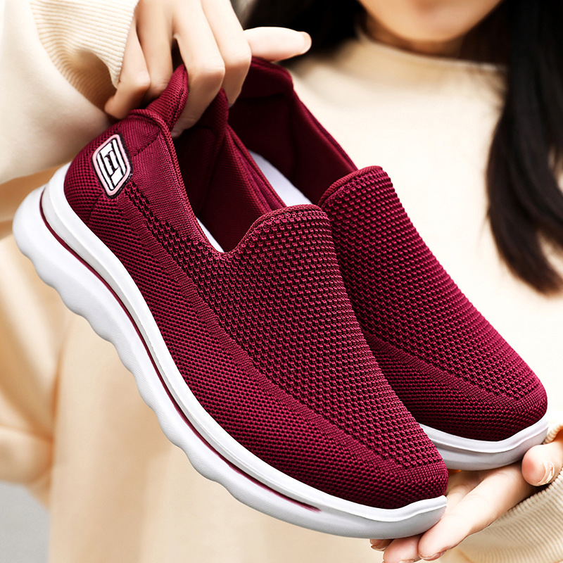 O1CN01vd9Hn41fbxeTol3Bj_!!2211408924026-0-cib 36 SIZE slip-on flat shoes for the elderly, non-slip soft soles, woven surface brand women’s shoes - Image 1