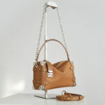 Chanel-Style Chain Square Box Bag for Women, Stylish Handbag, Textured Boston Bag, Large Capacity, Soft Leather Crossbody Bag