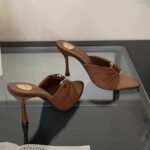 35 SIZE Retro pleated metal buckle stiletto high heels - Image 3