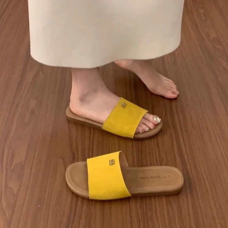 imgi_16_O1CN01DbCOTQ1cUE5MlmMc0_!!2211080533603-0-cib.jpg_ 38-40 SIZE Gentle small fragrance style flat bottom open toe flip flops for women - Image 1