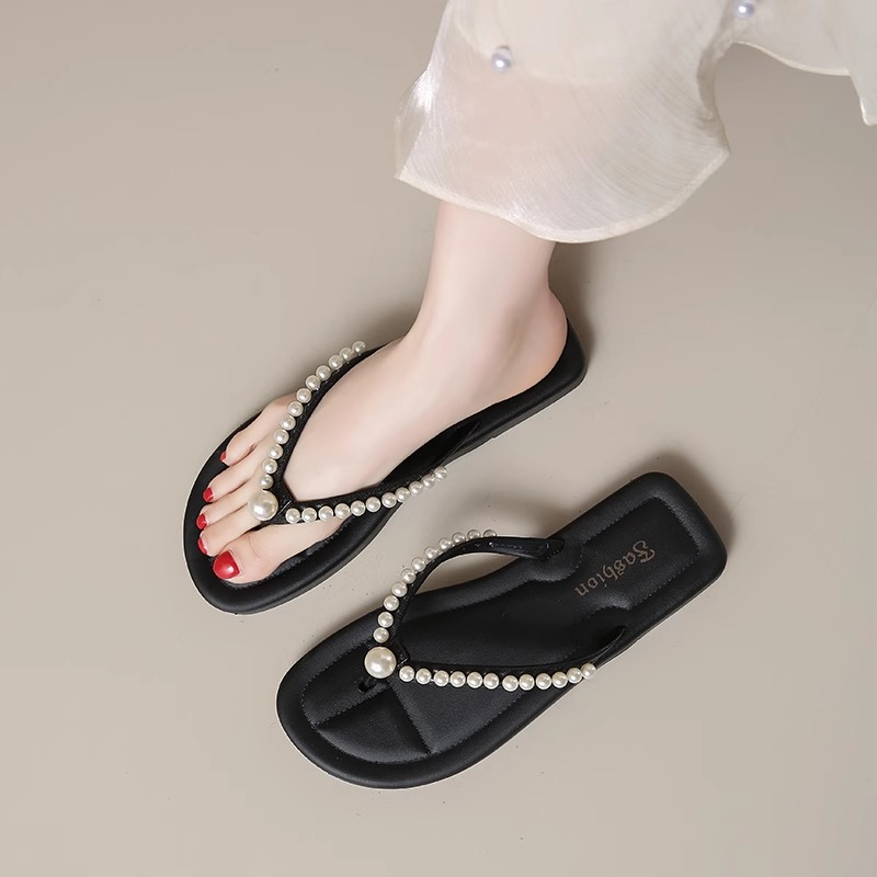 imgi_33_O1CN01zUtLJj2CP1kQWbv2A_!!4611686018427386321-0-item_pic 2025 new pearl flip-flops for women summer - Image 1