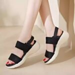 41 SIZE new summer soft-soled large-size beach shoes simple Velcro women’s shoes - Image 3