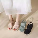 41 SIZE new summer soft-soled large-size beach shoes simple Velcro women’s shoes - Image 5