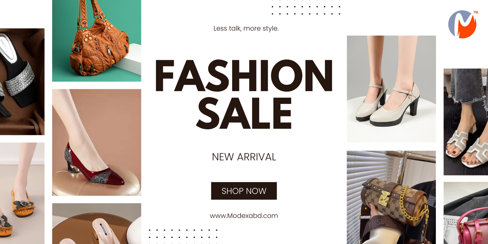 Brown and White Simple Fashion Sale Banner