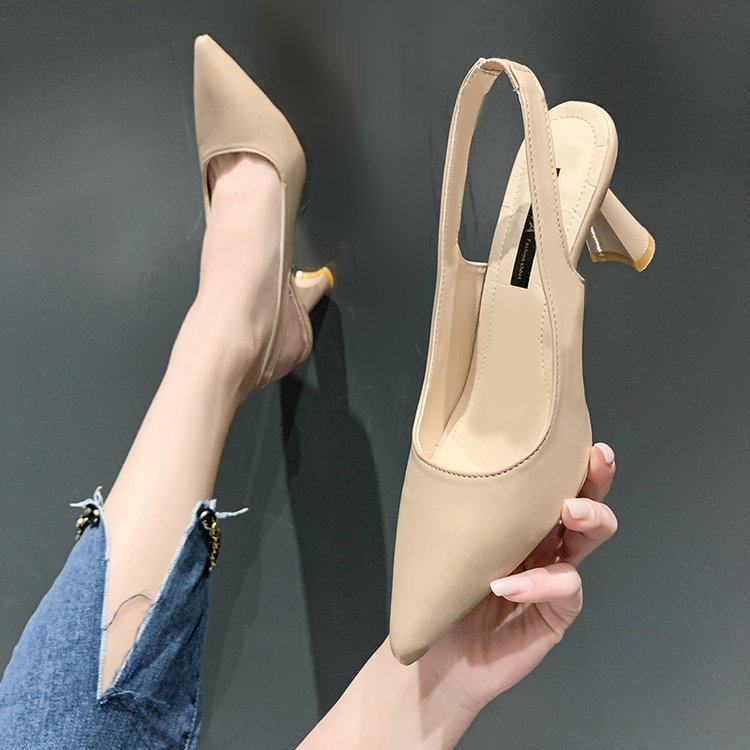 O1CN01DsLkPS1X7FxBpwlla_!!2215603872876-0-cib Summer New Pointed Toe High Heels Women's Stiletto Toe Sandals Back Hollow Shallow Mouth Single Shoes Women - Image 1