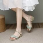 Women's Sandals 2026 Summer New Style Chunky Heel Popular French Mid-Heel Fairy Style High Heel Two-Way Sandals Women's Trendy - Image 6