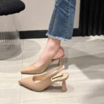 Summer New Pointed Toe High Heels Women's Stiletto Toe Sandals Back Hollow Shallow Mouth Single Shoes Women - Image 4