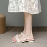 Women's Sandals 2026 Summer New Style Chunky Heel Popular French Mid-Heel Fairy Style High Heel Two-Way Sandals Women's Trendy - Image 5