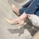 Summer New Pointed Toe High Heels Women's Stiletto Toe Sandals Back Hollow Shallow Mouth Single Shoes Women - Image 3