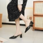 Women's Summer Mules with Metal Pointed Toe, Chunky High Heels, Shallow Slip-On Sandals, 2026 New Style - Image 6