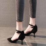 French Socialite High Heels Elegant Girls' 2026 New Spring Pointed Toe Buckle Cat Documentary Shoes Women's Mid-Heel - Image 5