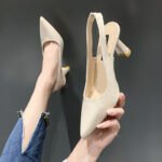 Summer New Pointed Toe High Heels Women's Stiletto Toe Sandals Back Hollow Shallow Mouth Single Shoes Women - Image 8
