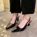 Pointed Toe High-Heeled Sandals for Women, 2026 Spring New Style, Open Back, High-End Buckle Design - Image 2