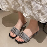 2026 New Summer High-End French-Style Sandals for Women, Elegant Open-Toe Slip-On Shoes