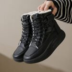 Fleece-Lined High-Top Snow Boots for Women 2026 Winter New Style Student Ins Korean Style Warm Casual Shoes Cotton Shoes - Image 3