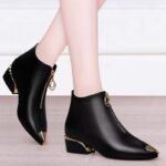 2026 Women's Genuine Leather Chunky Heel Pointed Toe Shoes, Stylish and Versatile, New Spring/Autumn British Style Ladies' Shoes - Image 4