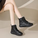 Fleece-Lined High-Top Snow Boots for Women 2026 Winter New Style Student Ins Korean Style Warm Casual Shoes Cotton Shoes