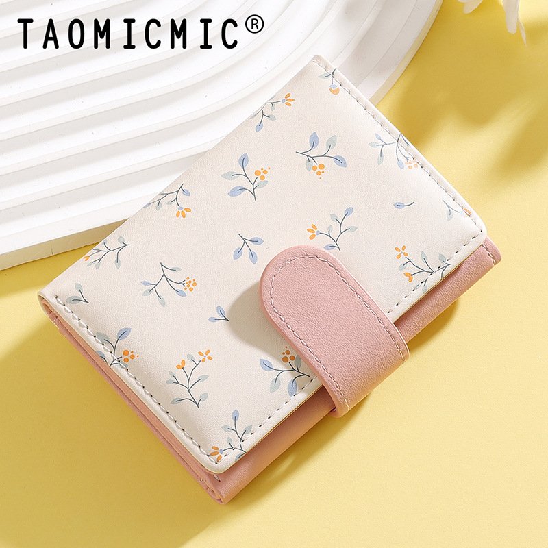 O1CN01cymqeo26cs53BKySx_!!2200601737683-0-cib Korean Style Fresh Short Women's Wallet Pu Printed Small 70% off Ins Style Foreign Trade Multi-Card Slot Wallet - Image 1