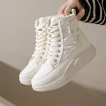 Fleece-Lined High-Top Snow Boots for Women 2026 Winter New Style Student Ins Korean Style Warm Casual Shoes Cotton Shoes - Image 2