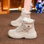 Thick Sole High-top Torre Shoes Women's fleece-lined Thick Cotton Shoes 2024 Winter New Warm Shoes Korean Casual sneaker - Image 4