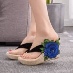 Bohemian Platform Wedge Sandals Beach Flip-Flops Flip-Flops Platform Platform Embroidered Slippers Sandals - Image 7