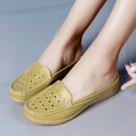 2026 Middle-Aged and Elderly Women's Half-Slip Shoes with Open-Toe Design, Breathable and Comfortable, Versatile for Daily Wear, Wedge Heel Sandals, Slip-On - Image 11