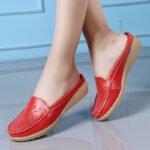 2026 Middle-Aged and Elderly Women's Half-Slip Shoes with Open-Toe Design, Breathable and Comfortable, Versatile for Daily Wear, Wedge Heel Sandals, Slip-On - Image 10