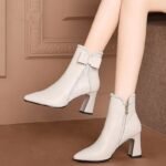Trendy Cross-Border Bowknot Fashion Boots 2026 Autumn/Winter New Women's Boots British Style Woven Chunky Heel Comfortable Martin Boots
