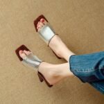 French-Style Sandals for Women, 2026 Summer New Fashion, One-Strap Irregular Heel, Open-Toe High-Heeled Sandals, Large Size - Image 4