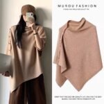 2025 New Style Shawl for Women, Spring & Fall Fashion, Versatile Diagonal Buckle, Loose, High-End Cape, Decorative Scarf and Cape - Image 7