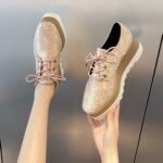 Foreign Trade British Style Spring and Autumn Baby-Style Thick-Soled Star-Patterned Platform Square-Toe Wedge Waterproof Striped Lace-Up Women's Shoes - Image 8