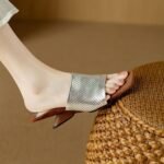 French-Style Sandals for Women, 2026 Summer New Fashion, One-Strap Irregular Heel, Open-Toe High-Heeled Sandals, Large Size - Image 2