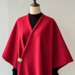 Solid Color Versatile Chinese Red Tassel Shawl for Women, Autumn and Winter Fashion, High-End Travel Warm Outerwear Cape - Image 11