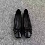 New Style Soft Leather Shallow Flat Shoes 2026 French Style Square Toe Bowknot Evening Grandma Red Women's Shoes - Image 4