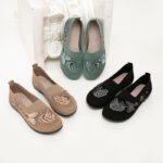 Women's Large Size Shoes 2026 Spring New Style Slip-On Embroidered Mom Shoes Single Shoes Non-Slip Casual Shoes Export Women's Shoes - Image 6