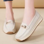 Spring New Thick-Soled Women's Shoes, Flats Shoes, Women's Casual Shoes, Large Size Bean Shoes, Platform Mom Shoes - Image 2