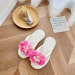 Summer Dopamine Fairy Style Beach Shoes Internet Celebrity Same Style Butterfly Orchid Flip-Flops Vacation Flip-Flops - Image 2