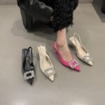 French Style Chanel High Heel Evening Toe Sandals Women's Shoes 2024 New Spring and Summer Rhinestone Pointed Shoes - Image 5