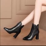 Trendy Cross-Border Bowknot Fashion Boots 2026 Autumn/Winter New Women's Boots British Style Woven Chunky Heel Comfortable Martin Boots - Image 2
