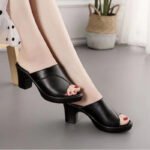 Fish-Mouth Sandals for Women, Summer Fashion Versatile 2026 New Style, Thick Heel, Soft Leather, Soft Sole, Non-Slip, Thick-Soled High-Heeled Sandals for Women - Image 6
