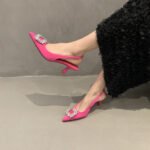French Style Chanel High Heel Evening Toe Sandals Women's Shoes 2024 New Spring and Summer Rhinestone Pointed Shoes - Image 6