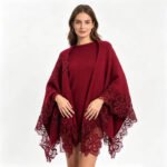 Imitation mink lace Chinese-style outer shawl, cheongsam outer wrap with a slit, cross-border new Chinese-style lace shawl - Image 2