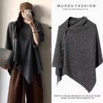 2025 New Style Shawl for Women, Spring & Fall Fashion, Versatile Diagonal Buckle, Loose, High-End Cape, Decorative Scarf and Cape - Image 3
