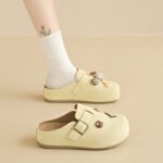 2026 Spring New Birkenstock Shoes Ins Korean Style Female Student Slip-On Half-Slip Casual Shoes Street Style Y705