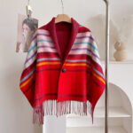 New Western Queen Mother Plaid Scarf Women Autumn and Winter Tassel Wool Cloak Double-sided Shawl Multi-functional Warm Scarf - Image 8