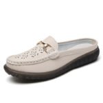Spring and Summer Hollow Flat Bottom Baotou Slippers Comfortable plus size Moms Shoes Slip-on Loafers Women's Shoes - Image 6